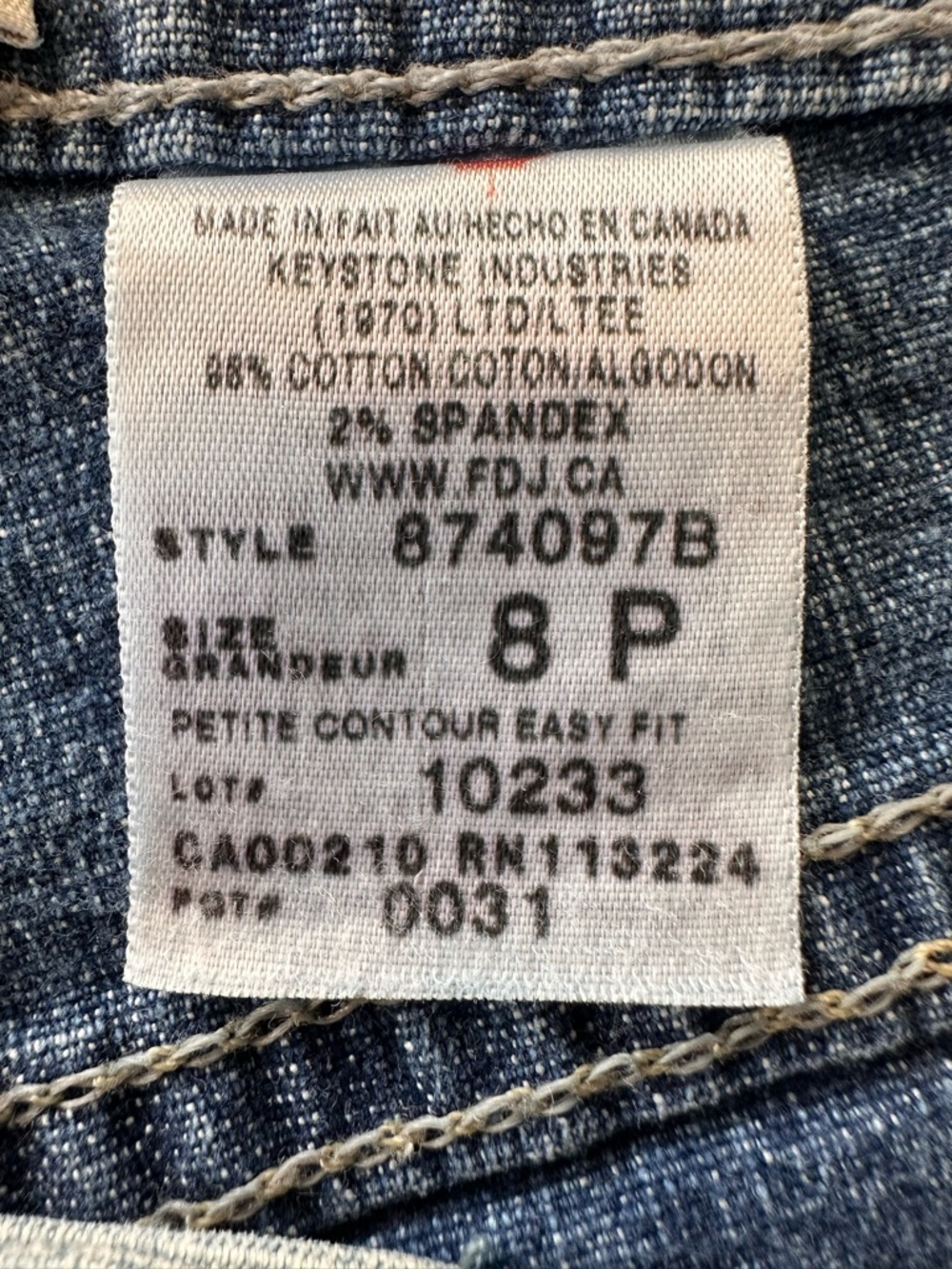 Vintage FDJ French Dressing Jeans Y2K Petite 27x29 (8P Straight Leg Denim Canada - Picture 4 of 15